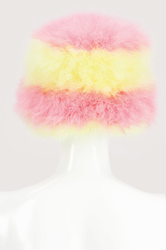 JimmyPaul Studio - Pastel Pink/Yellow Feather Bucket Hat