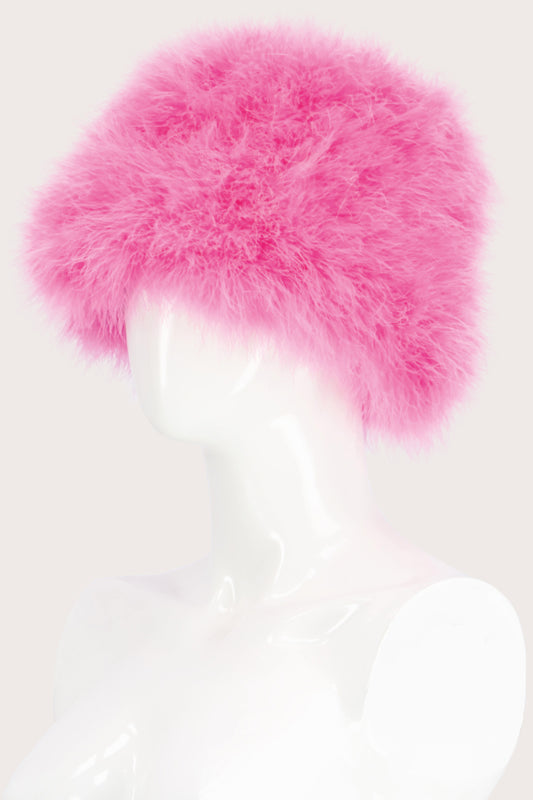 JimmyPaul Studio - Bright Pink Feather Bucket Hat