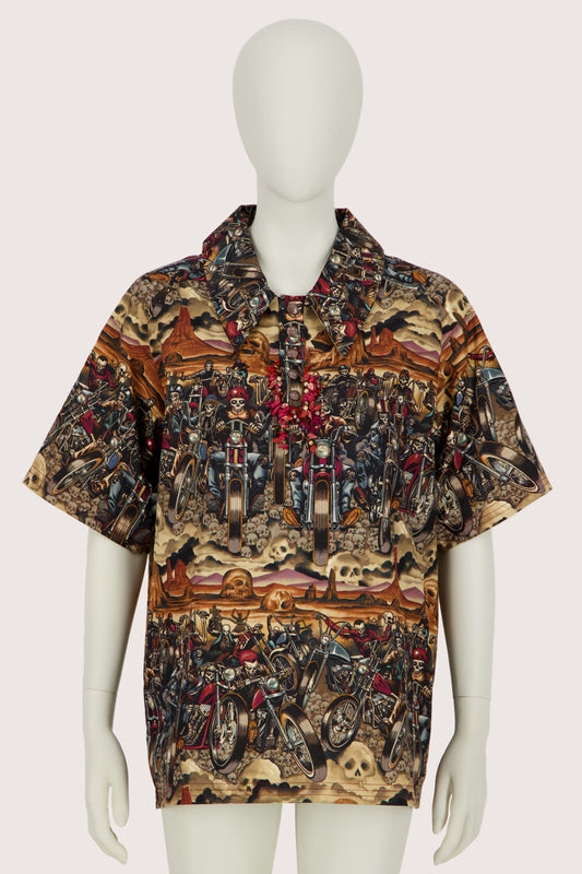 Biker Print Polo