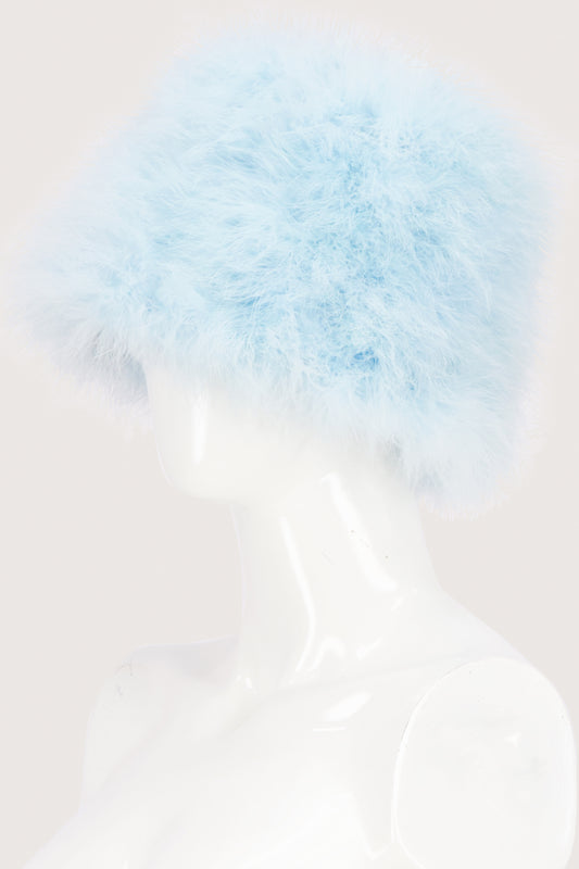 JimmyPaul Studio - (The Heather) Baby Blue Feather Bucket Hat