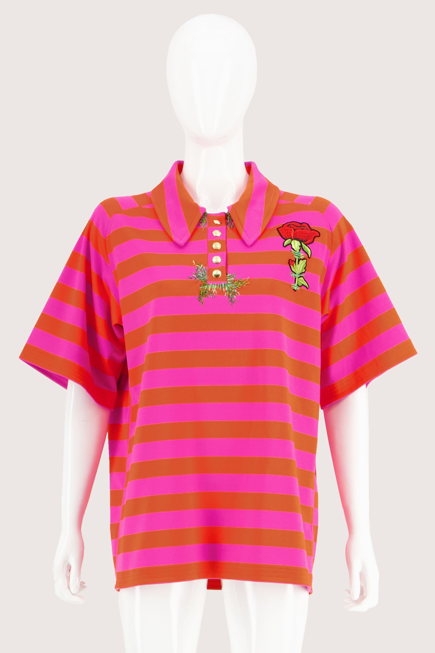 Oversized Polo Pink-Orange