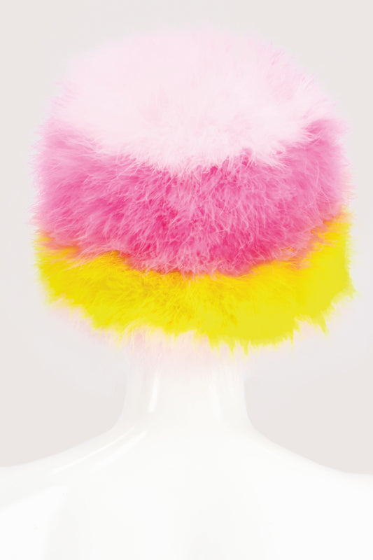 JimmyPaul Studio -   Bright Pink Yellow Feather Bucket Hat