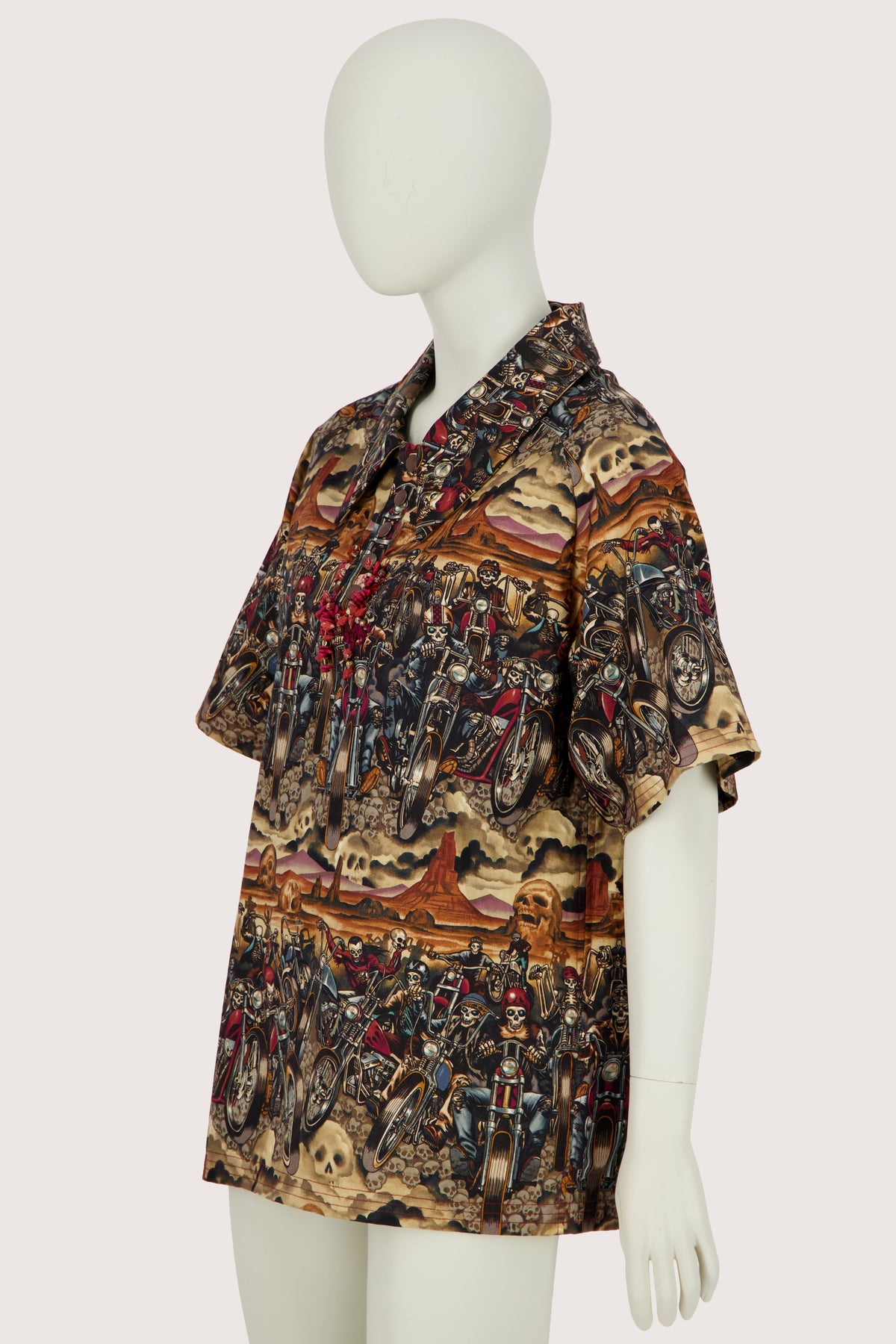Biker Print Polo