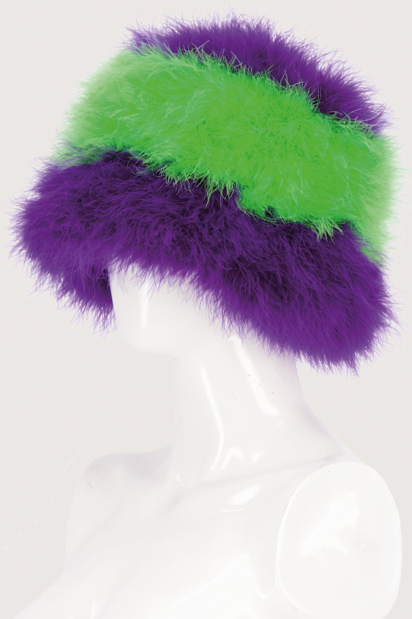 JimmyPaul Studio - (The Adriana) Purple Green Feather Bucket Hat