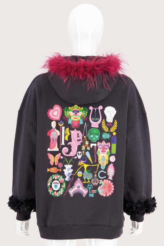 Oversized Wunderkammer Hoodie - Black